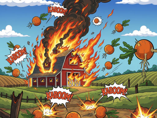 Farm on fire